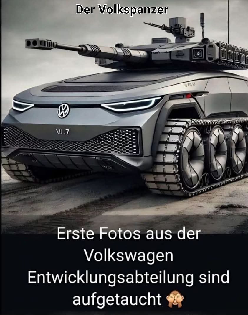 VW auf
Abwegen am
20.3.2025: Der
Volkspanzer -
Panzer statt
Käfer VW
auf Abwegen am
20.3.2025: Der
Volkspanzer -
Panzer statt
Käfer