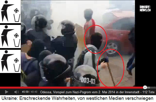 Pogrom in Odessa vom 2.5.2014,
                        Strassenschlacht, der Rechte Block sucht sich
                        ein neues Ziel 03