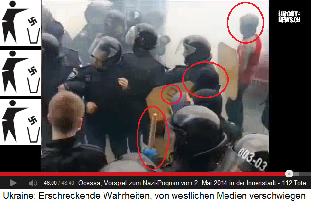 Pogrom in Odessa vom 2.5.2014,
                        Strassenschlacht, der Rechte Block sucht sich
                        ein neues Ziel 04