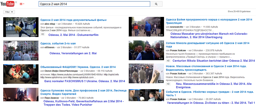 Suchresultate auf YouTube fr den
                                Begriff Odessa 2. Mai 2014 auf Russisch
                                - Suchresultate auf YouTube fr den
                                Begriff Odessa 2. Mai 2014 auf Russisch
                                - Одесса 2 мая 2014