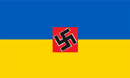 Nazifahne
                  der Ukraine mit einem Hakenkreuz