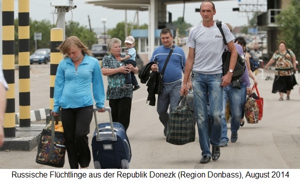 Russische Flchtlinge
                      aus der Republik Donezk, August 2014