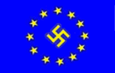 Nazi-Fahne der EU mit einem Hakenkreuz