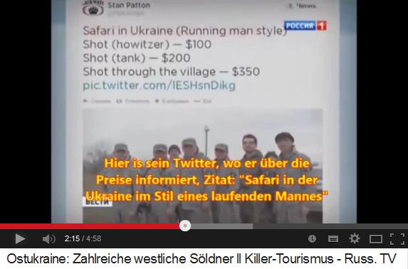 Anschlag mit der Werbung fr
                eine "Safari running man style": 100, 200 oder
                350 Dollar pro Schuss, Zoom