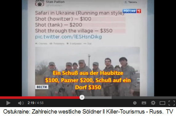 Anschlag mit der
                            Werbung fr eine "Safari running man
                            style": 100, 200 oder 350 Dollar pro
                            Schuss