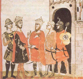 Friedrich II. und
                        Sultan Al-Kamil (Illustration)