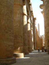 Amun-temple in Karnak, columns with
                            inscriptions