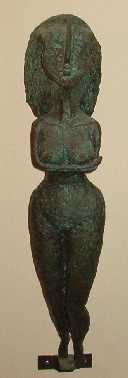 Figurine of
                        Astarte with folded arms before their tits