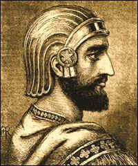 King Cyrus,
                      emperor of Persia, profile