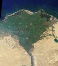 Nile Delta of today: only 2 arms have
                          left, and Suez Channel