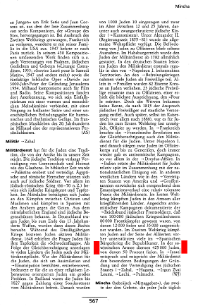 Julius Hans Schoeps: Nuevo léxico del
                        judaísmo (orig. alemán: Neues Lexikon des
                        Judentums), p.567 con el artículo sobre el
                        servicio militar de judíos en el Ejército Rojo