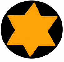 Rumania / Romania, yellow Jewish star on
                          black background (pattern