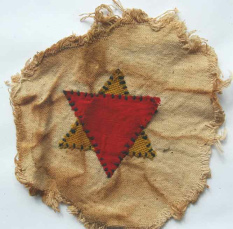 Germany, concentration camp Gross-Rosen, Jewish
                star in red and yellow for Jewish communists