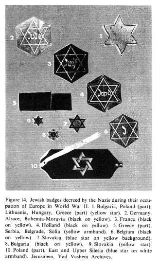 Encyclopaedia Judaica (1971), vol. 4, col.
                        72: Jewish stars and armbands