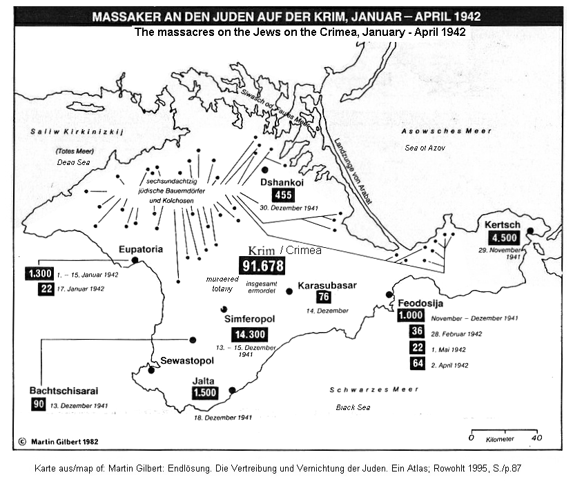 Judenverfolgung: Das Massaker auf der Krim
                    1941-1942, Karte