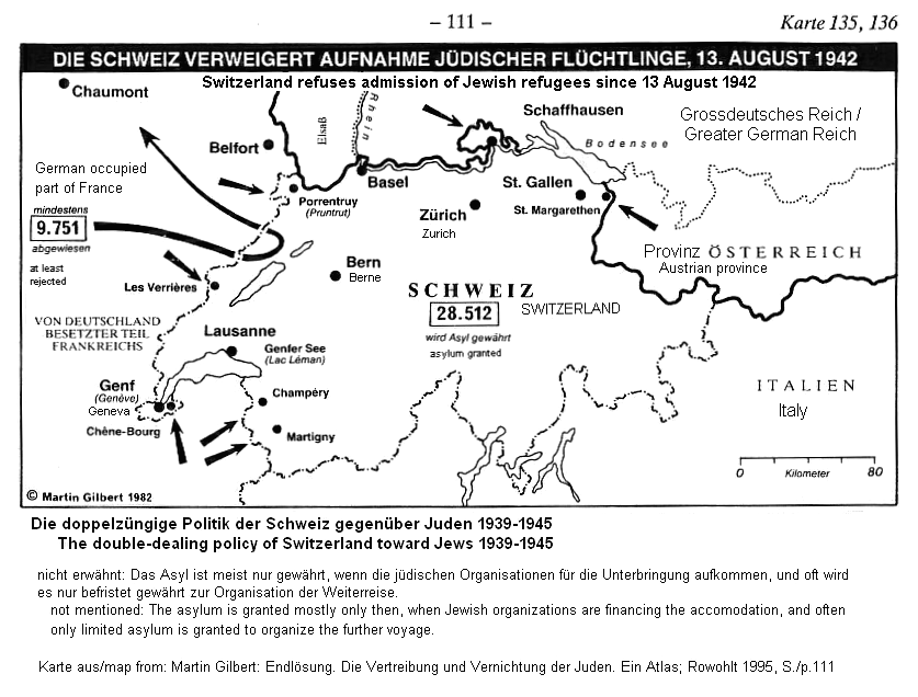 Judenverfolgung: Juden in der Schweiz, und
                    abgewiesene Juden ab 13. August 1942