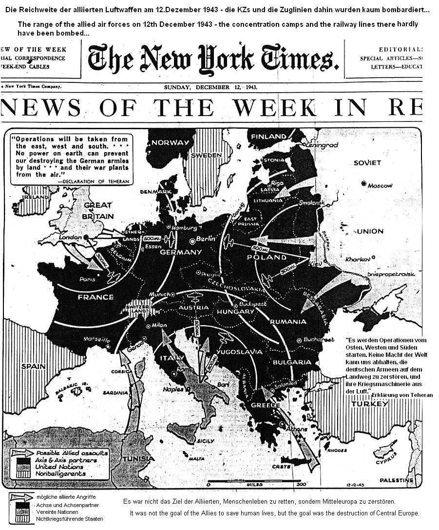 Judenverfolgung: Die alliierte Reichweite
                        12.10.1943, und die KZs wurden kaum oder gar
                        nicht bombardiert