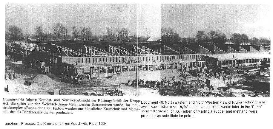 KZ Auschwitz: Krupp-Waffenfabrik wird Chemiefabrik
                Buna / cc Auschwitz: Krupp factory of arms becomes
                chemical plant of Buna