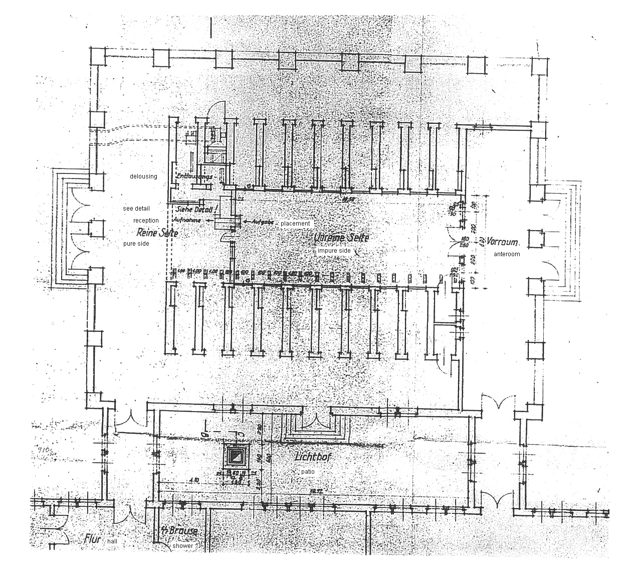 Auschwitz: Geplante Kurzwellenentlausung in
              Gaskammerhaus / projected short wave delousing in
              gaschamber house