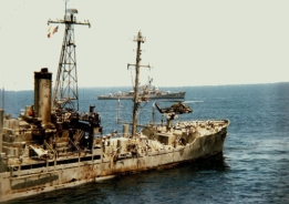 USS Liberty nach dem
                        Angriff vom 8.6.1967