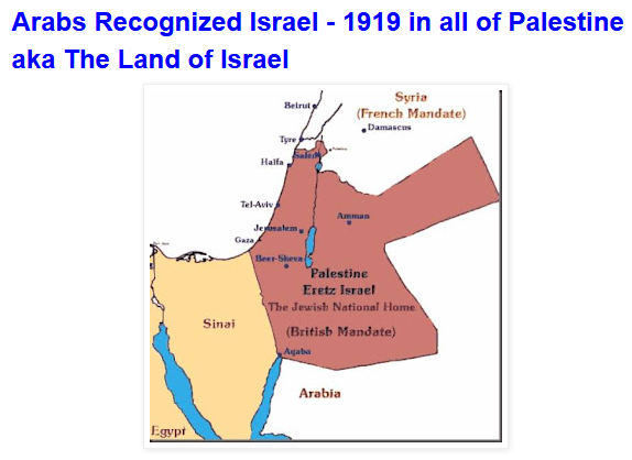 Map of the Mandate
            of 1919