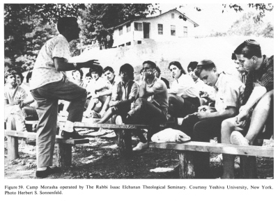 Encyclopaedia Judaica (1971): History, vol. 8, col.
                773-774:Camp Morasha operated by The Rabbi Isaac
                Elchanan Theological Seminary. Courtesy Yeshiva
                University, New York. Photo Herbert S. Sonnenfeld