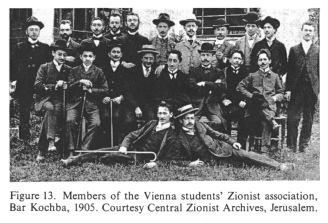 Encyclopaedia Judaica (1971): [[Racist]] Zionism,
                  vol. 16, col. 1106: Members of the Vienna students'
                  [[racist]] Zionist association, Bar Kochba, 1905.
                  Courtesy Central Zionist Archives, Jerusalem.