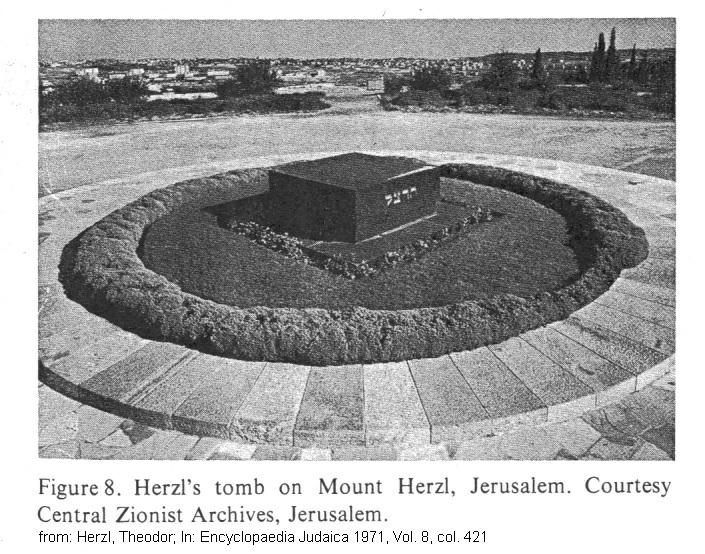 Encyclopaedia Judaica 1971: [[Moses Fantasy]]
                    Theodor Herzl, vol. 8, col. 421, Mount Herzl in
                    Jerusalem with [[Moses Fantasy]] Herzl's tomb of
                    racist [[Moses Fantasy]] Herzl