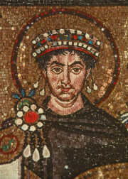 Emperor
                Justinian I, portrait with a halo