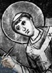 Another gay
                infertile criminal Pope, Gregory I "the
                Great", portrait with a halo