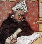 Albertus Magnus (Tommaso da Modena)
                            with a book and a desk