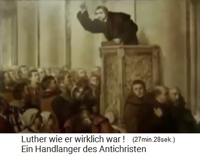 El agitador alcohólico criminal Lutero
              durante una predicación