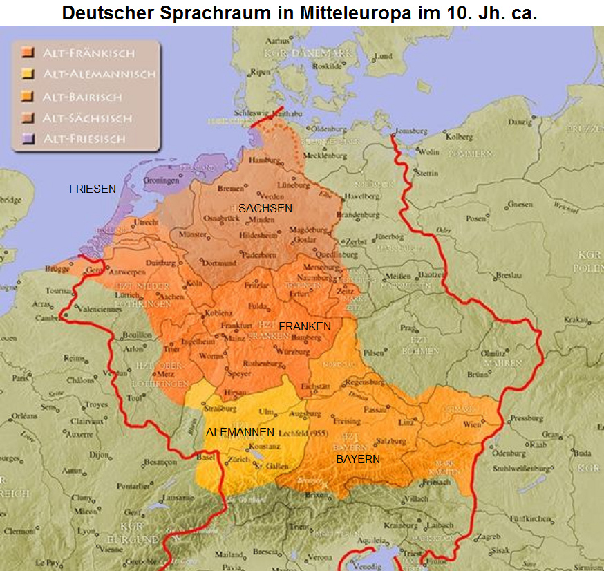 Deutsche Stmme im 10.Jh. ca.