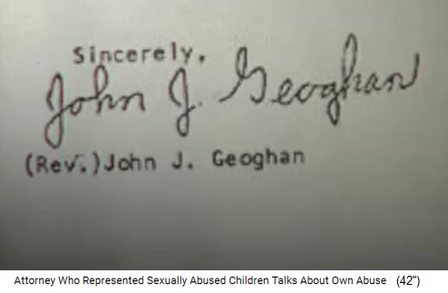 Unterschrift von kr.päd. John Geoghan