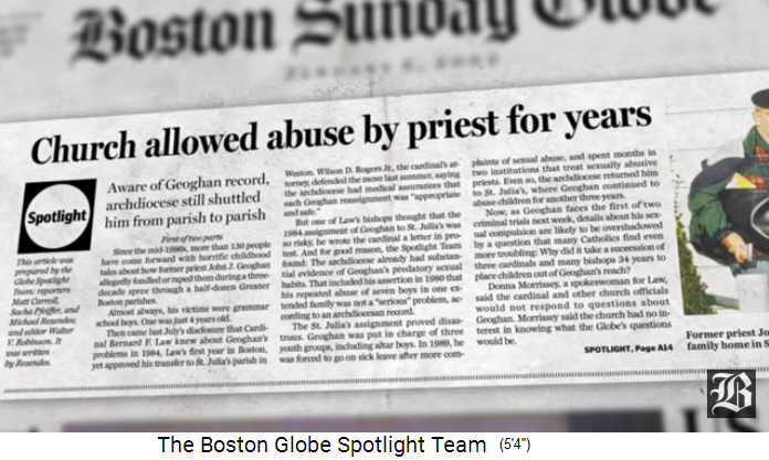 Der Artikel des Boston Globe vom 6.1.2002: Die Kirche
              erlaubte jahrelang Kindsmissbrauch durch Priester