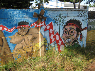 Temuco Cholchol, Mapuche-Mauermalerei