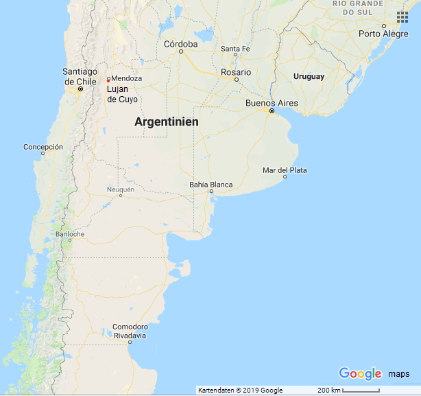 Karte von Argentinien mit Mendoza und Lujan de
                  Cuyo [13], ein Ort des systematischen, katholischen
                  Kindsmissbrauchs - ORGANISIERTES VERBRECHEN