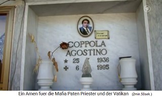 Die Grabnische von Mafia-Priester
                    Agostino Coppola