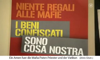 Slogans von "Libera": Keine Geschenke
                    an die Mafia (niente regali alle mafie)