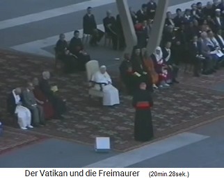 Das
                      Religionstreffen am Vatikan vom 18. Oktober 1999,
                      der Papst sitzt isoliert