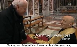 Palermo: Priest Don Paolo Turturro with
                          priest Angelo della Rosa making jokes