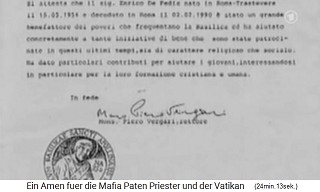Letter of Mr. Vergali indicating that Enrico de
                    Pedis would be a benefactor of the poor