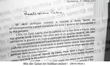 Una de las cartas del Arzobispo Vigano al viejito criminal gay Benedicto XVI.