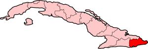 Map of Cuba, the province of Guantanamo