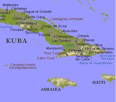 Map of
                      Cuba