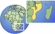 Map with the position of Mozambique