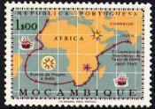 The
                            depiction of the Portuguese trips to India
                            on a stamp of Mozambique when Mozambique was
                            a Portuguese colony yet