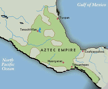 Map with the
                          Aztec Empire before the Spanish occupation