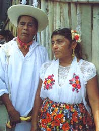 Totonac natives in traditional dresses in
                          Veracruz