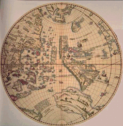 1520: world map by Schner, a globe